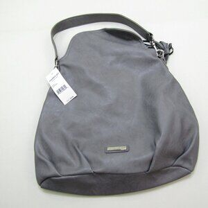 Madden Girl Satchel Bag Gray Pearl Magnetic Snap Shoulder Strap Carryall Bag New